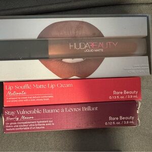 Rare Beauty Lip Soufflé Matte Lip Cream and Stay Vulnerable Glossy Balm Set